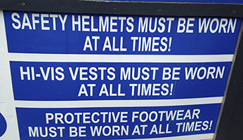Safety Signage at Construction Site